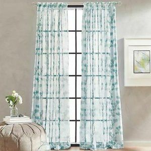 Peri Home 1 Rod Pocket Panel Kelly Print Aqua NEW